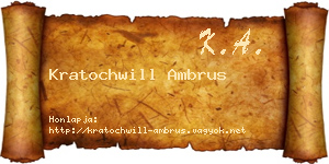 Kratochwill Ambrus névjegykártya